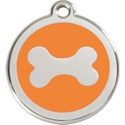 Red Dingo Marke f�r Hunde - Motiv: KNOCHEN ORANGE - Sie erhalten diese Hundemarke inclusive  Lasergravur  auf der R�ckseite. Die Gravur ist bereits im Preis enthalten. Wir gravieren z.B. den Namen Ihres Hundes und Ihre Handynummer.  Alle Red Dingo Marken sind vollkommen k...