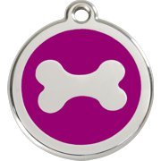 Red Dingo Marke f�r Hunde - Motiv: KNOCHEN VIOLETT - Sie erhalten diese Hundemarke inclusive  Lasergravur  auf der R�ckseite. Die Gravur ist bereits im Preis enthalten. Wir gravieren z.B. den Namen Ihres Hundes und Ihre Handynummer.  Alle Red Dingo Marken sind vollkommen k...