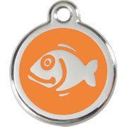 Red Dingo Marke f�r Katzen - Motiv: FISCH ORANGE - Sie erhalten diese Katzenmarke inclusive  Lasergravur  auf der R�ckseite. Die Gravur ist bereits im Preis enthalten. Wir gravieren z.B. den Namen Ihrer Katze und Ihre Handynummer.  Alle Red Dingo Marken sind vollkommen k...