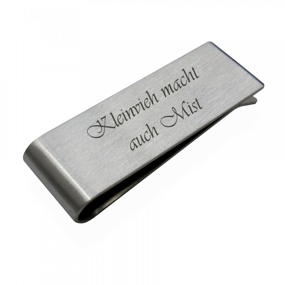 Geldscheinclip mit Gravur