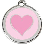 Red Dingo Marke f�r Hunde - Motiv: HERZ PINK/ROSA - Sie erhalten diese Hundemarke inclusive  Lasergravur  auf der R�ckseite. Die Gravur ist bereits im Preis enthalten. Wir gravieren z.B. den Namen Ihres Hundes und Ihre Handynummer.  Alle Red Dingo Marken sind vollkommen k...