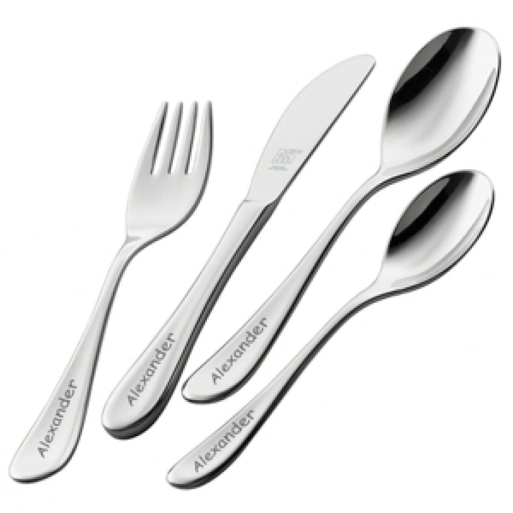Kinderbesteck FILOU gl�nzend von Zwilling - incl. Gravur auf allen 4 Teilen