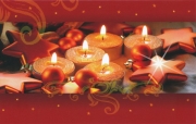Weihnachtskarte rot Motiv: Teelichter incl. Eindruck eines von Ihnen vorgegebenen Textes - Weihnachtskarte rot Motiv: Teelichter (incl. Eindruck eines von Ihnen vorgegebenen Textes)    Bestellen Sie die Weihnachtskarte gleich mit!  Der von Ihnen vorgegebene Text wird auf ein Einlegeblatt aus Seidenpapier ged...