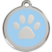 Red Dingo Marke f�r Hunde - Motiv: PFOTE HELLBLAU - Sie erhalten diese Hundemarke inclusive  Lasergravur  auf der R�ckseite. Die Gravur ist bereits im Preis enthalten. Wir gravieren z.B. den Namen Ihres Hundes und Ihre Handynummer.  Alle Red Dingo Marken sind vollkommen k...