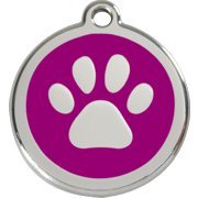 Red Dingo Marke f�r Hunde - Motiv: PFOTE VIOLETT - Sie erhalten diese Hundemarke inclusive  Lasergravur  auf der R�ckseite. Die Gravur ist bereits im Preis enthalten. Wir gravieren z.B. den Namen Ihres Hundes und Ihre Handynummer.  Alle Red Dingo Marken sind vollkommen k...