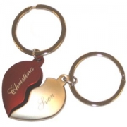 Partner-+Schl%FCsselanh%E4nger+Set+%26quot%3BHERZ%26quot%3B+-+Bicolor+-+incl.+Gravur - Wundersch�n zum Jahrestag - zum Geburtstag - oder wenn man sich eine Zeit lang kaum sehen kann...    Das Set  Partner-Schl�sselanh�nger  HERZ wird individuell lasergraviert mit Ihrem Namen und dem Namen Ihres Partners,...