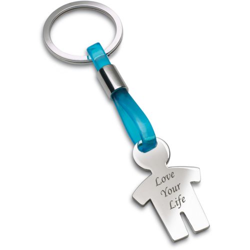 Schl�sselanh�nger MANN (blau) incl. Gravur