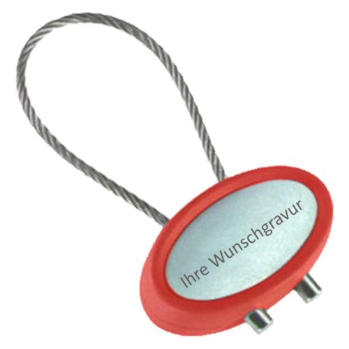 Schl�sselanh�nger oval rot incl. Gravur