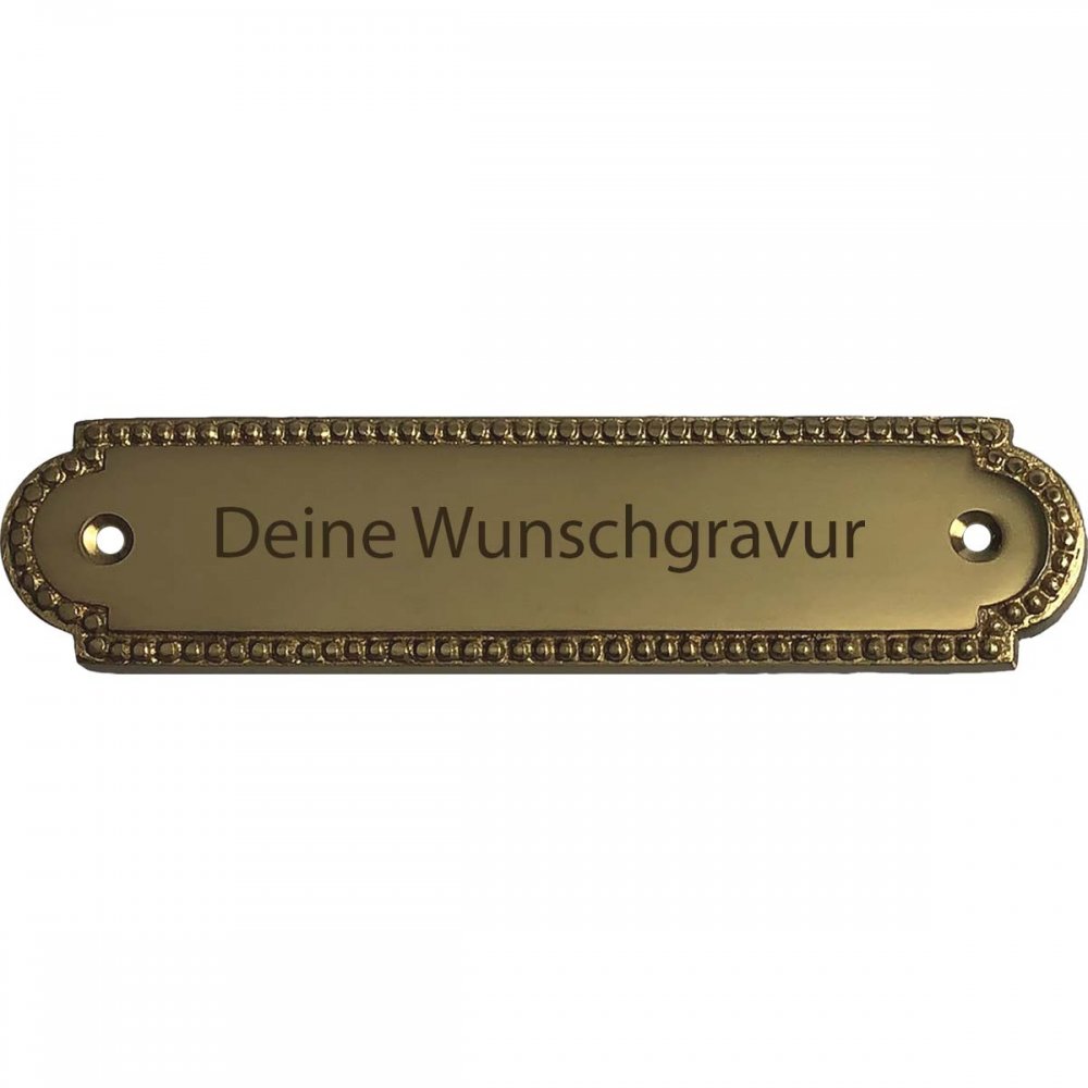 Messingschild 13cm x 3cm mit Gravur