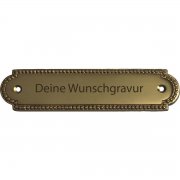 Messingschild 13cm x 3cm mit Gravur - Messingschild 13cm x 3cm mit Gravur    Klassisches  T�rschild  aus Messing massiv, poliert und einbrennlackiert.  Das Material ist wetterfest und das  Schild  ist f�r innen und au�en geeignet. Die Lasergravur erfolgt n...
