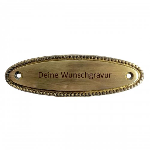 Messingschild 12,6cm x 3,6cm mit Gravur