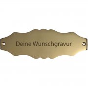 Messingschild 18cm x 6cm mit Gravur - Klassisches  T�rschild  aus Messing massiv, poliert und einbrennlackiert.  Das Material ist wetterfest und das  Schild  ist f�r innen und au�en geeignet. Die Lasergravur erfolgt nach Ihren Vorgaben und ist im Preis entha...
