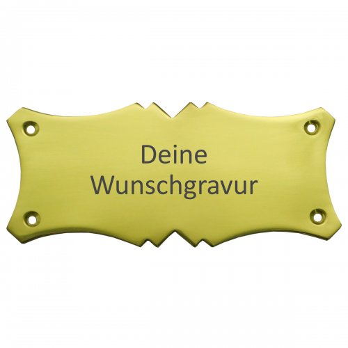 Messingschild 12cm x 5,5cm mit Gravur