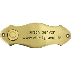 Messingschild mit Klingelknopf 12,5cm x 4,5cm mit Gravur