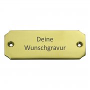 Messingschild+10%2C5cm+x+4%2C2cm+mit+Gravur - Klassisches  T�rschild  aus Messing massiv, poliert und einbrennlackiert.  Das Material ist wetterfest und das  Schild  ist f�r innen und au�en geeignet. Die Lasergravur erfolgt nach Ihren Vorgaben und ist im Preis entha...