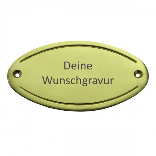 Messingschild 10,5cm x 5,4cm mit Gravur