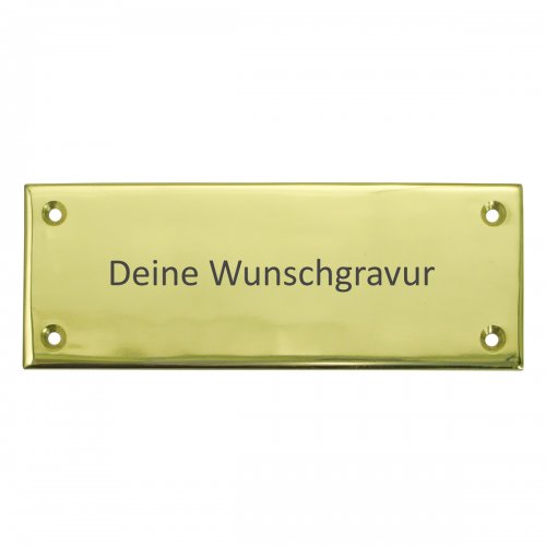 Messingschild 16cm x 6cm mit Gravur