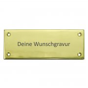 Messingschild 16cm x 6cm mit Gravur - Messingschild 16cm x 6cm mit Gravur    Klassisches  T�rschild  aus Messing massiv, poliert und einbrennlackiert.  Das Material ist wetterfest und das  Schild  ist f�r innen und au�en geeignet. Die Lasergravur erfolgt n...