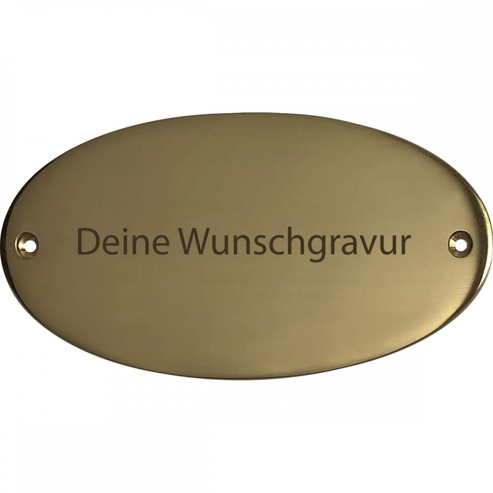 Messingschild 13,5cm x 6,5cm mit Gravur
