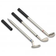 Golfschl�ger-Schreibset 3 Kugelschreiber, Minen in  schwarz, blau und rot inclusive Lasergravur - Golfschl�ger-Schreibset (3 Kugelschreiber, Minen in  schwarz, blau und rot) inclusive Lasergravur    Die Lasergravur aller drei Stifte ist im Preis enthalten.  Dieses Schreibset besteht aus 3 Kugelschreibern in der For...