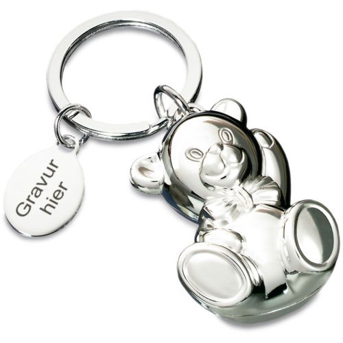 Schl�sselanh�nger Teddy - gl�nzend - mit Gravur auf Gravurpl�ttchen