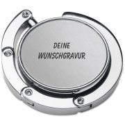 Taschenhaken - praktischer Begleiter f�rs Caf� - mobiler Taschenhaken   lasergraviert mit Wunschtext nach Ihren Vorgaben   Sie sitzen im Caf� - wohin nun mit der Tasche?  Mit dem Taschenhaken h�ngen Sie Ihre Handtasche direkt an den Tisch, damit haben Sie Ihre Tasche...