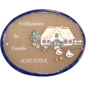 Keramikschild 19cm x 14cm mit Gravur