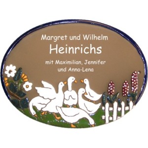 Keramikschild 23,5cm x 17,5cm mit Gravur