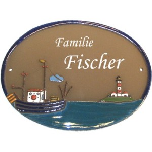 Keramikschild 23,5cm x 17,5cm mit Gravur