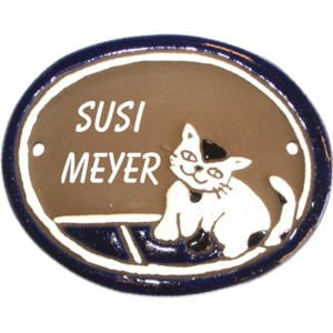 Keramikschild 12cm x 9,5cm mit Gravur