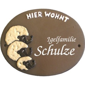 Keramikschild 16cm x 12,5cm mit Gravur