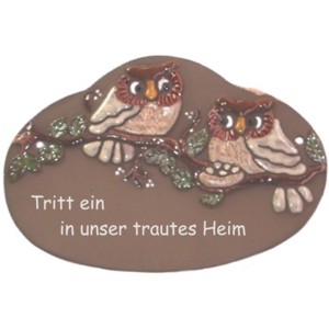 Keramikschild 18,5cm x 12,5cm mit Gravur