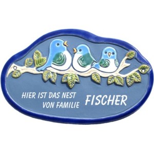 Keramikschild 22,5cm x 14cm mit Gravur