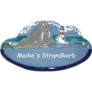 Keramikschild 18cm x 10,5cm mit Gravur