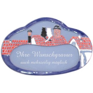 Keramikschild 18,5cm x 12,5cm mit Gravur