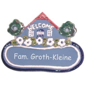Keramikschild 12,5cm x 9cm mit Gravur