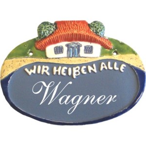 Keramikschild 17cm x 12,5cm mit Gravur