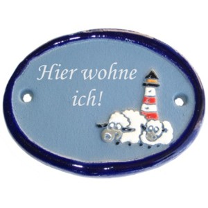 Keramikschild 9,5cm x 7cm mit Gravur
