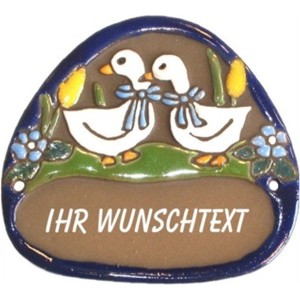 Keramikschild 12cm x 11,5cm mit Gravur
