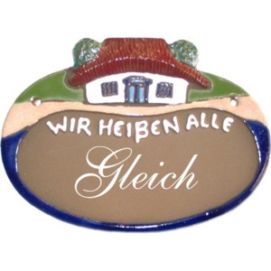 Keramikschild 17cm x 12,5cm mit Gravur
