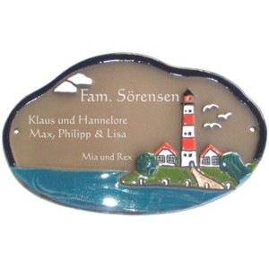 Keramikschild 22cm x 14cm mit Gravur