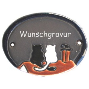 Keramikschild 8cm x 6cm mit Gravur