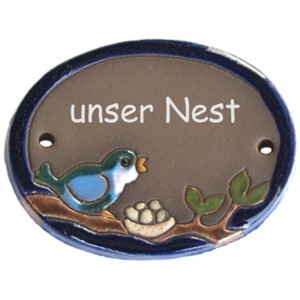 Keramikschild 8cm x 6cm mit Gravur