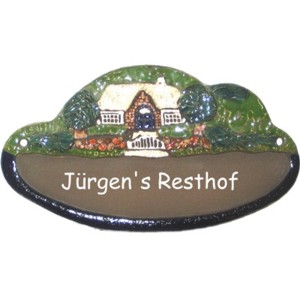 Keramikschild 18cm x 10,5cm mit Gravur