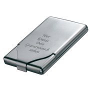 Visitenkartenetui - Metall matt geb�rstet - mit Gravur - Visitenkartenetui - Metall matt geb�rstet - mit Gravur      Visitenkartenetui, Metall matt geb�rstet    Doppelt gut: Das stabile  Visitenkartenetui  aus matt geb�rstetem  Metall  funktioniert auch als Zigarettenbox.  I...