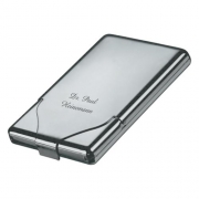 Visitenkartenetui - Metall gl�nzend - mit Gravur - Visitenkartenetui, Metall gl�nzend    Doppelt gut: Das stabile  Visitenkartenetui  aus gl�nzendem  Metall  funktioniert auch als Zigarettenbox.  Ihre pers�nliche Lasergravur ist im Preis bereits enthalten.  Mit dem Las...