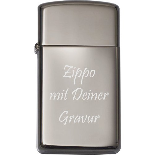 ZIPPO SLIM - Black Ice - mit Wunschgravur