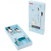 Babybesteck ONE Topis (blau) 2-teilig mit Gravur | Ef