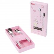 Babybesteck ONE Topis (rosa) 2-teilig mit Gravur | Ef