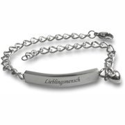 Armband mit kleinem Herz mit Wunschgravur | Effekt Gravur